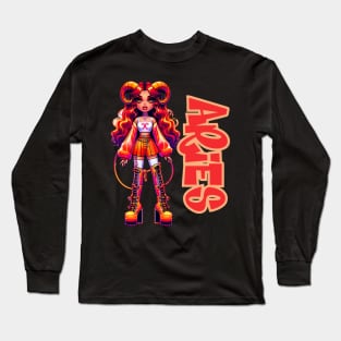 Aries SZN Dollz Zodiac Birthday Anime Baddie Long Sleeve T-Shirt